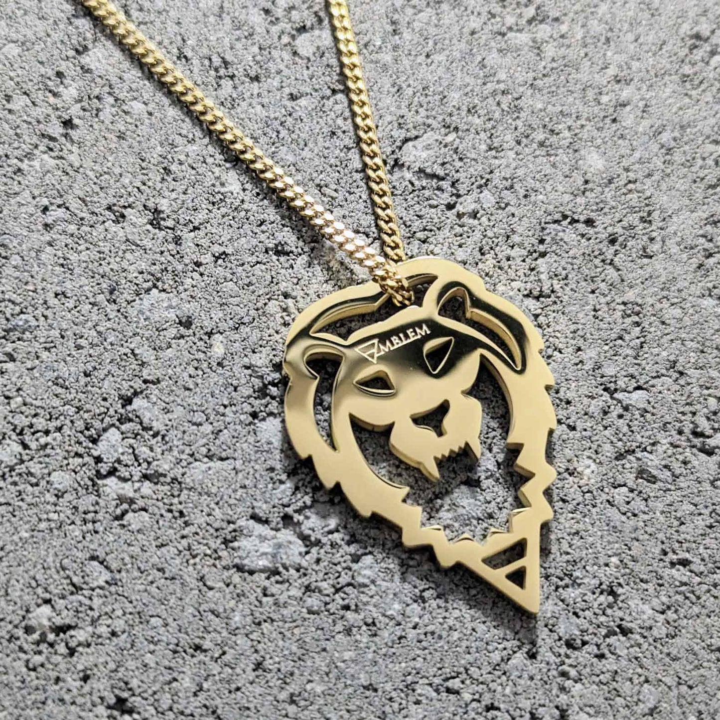 LION NECKLACE WITH CHAIN - GOLD