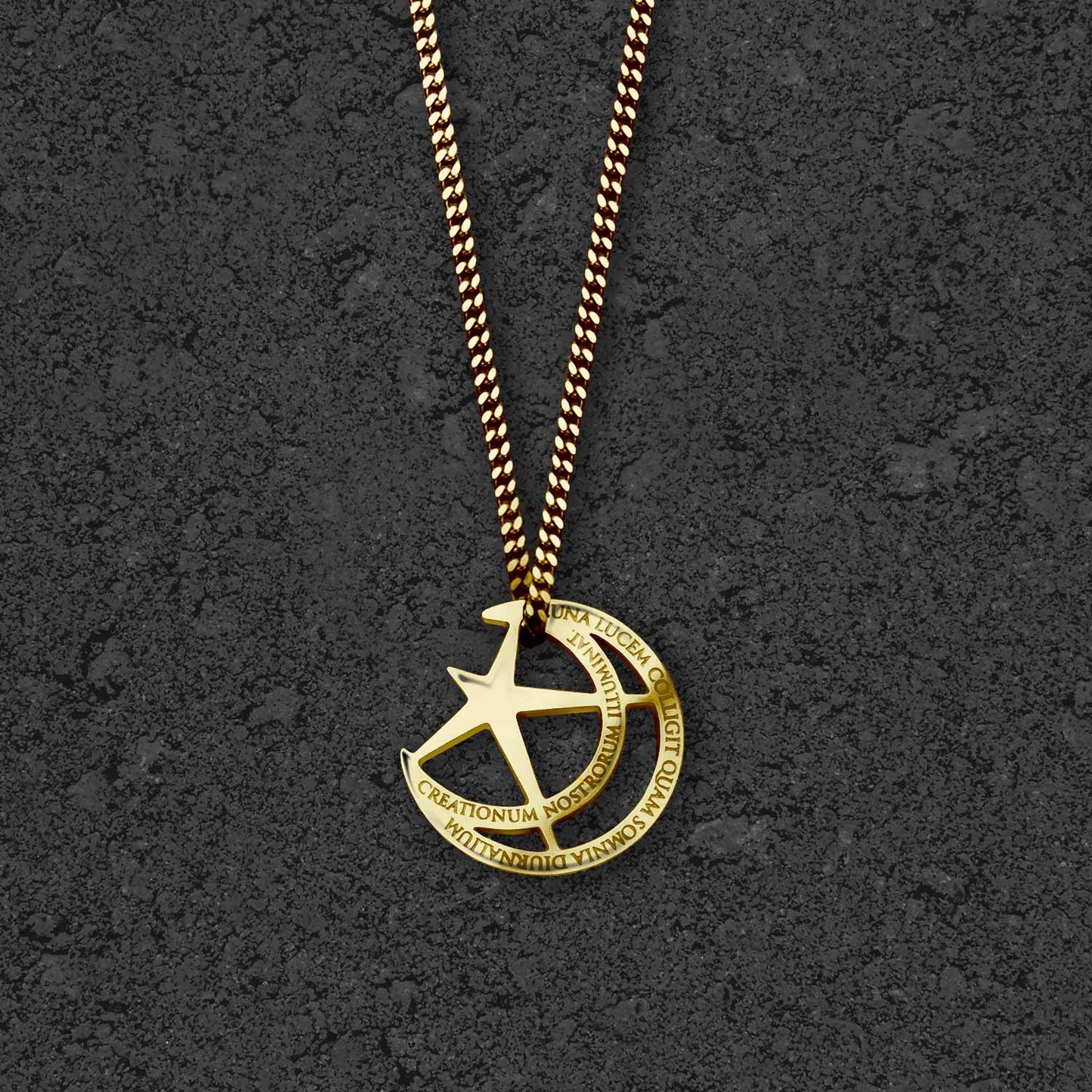 MOON NECKLACE WITH CHAIN - GOLD