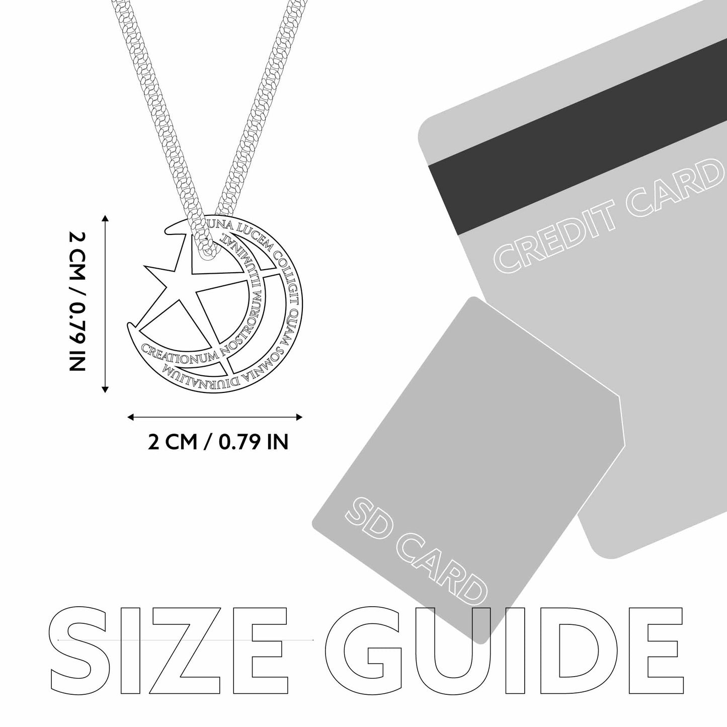 MOON NECKLACE WITH CHAIN - SILVER