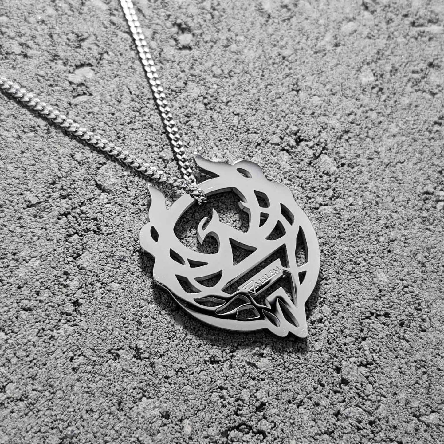 PHOENIX NECKLACE WITH CHAIN - SILVER