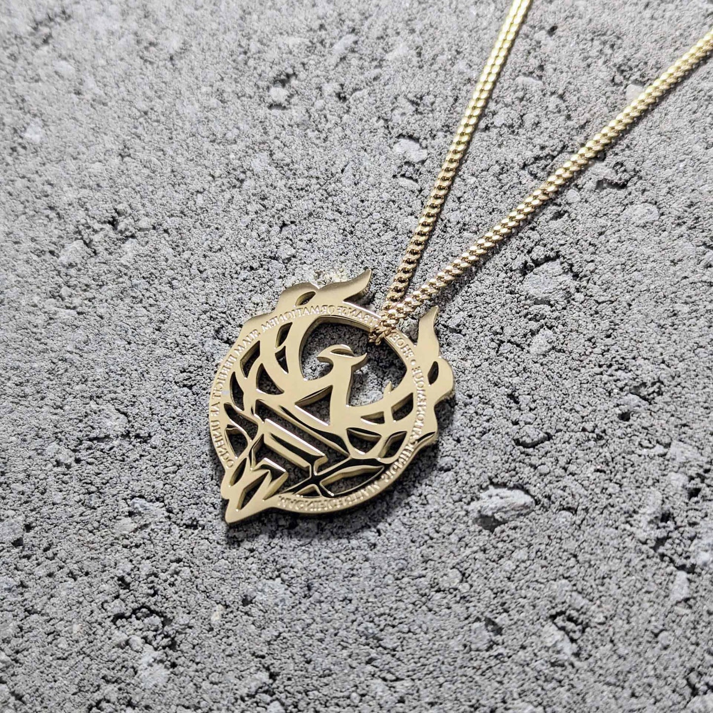PHOENIX NECKLACE WITH CHAIN - GOLD