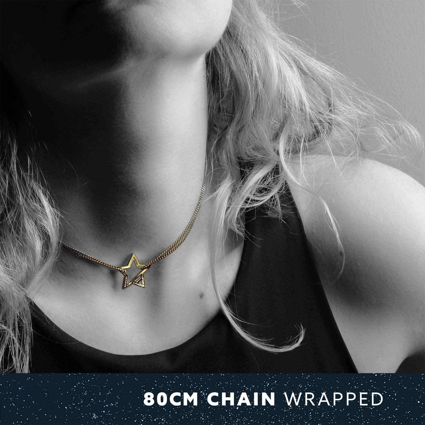 STAR NECKLACE WITH CHAIN - GOLD