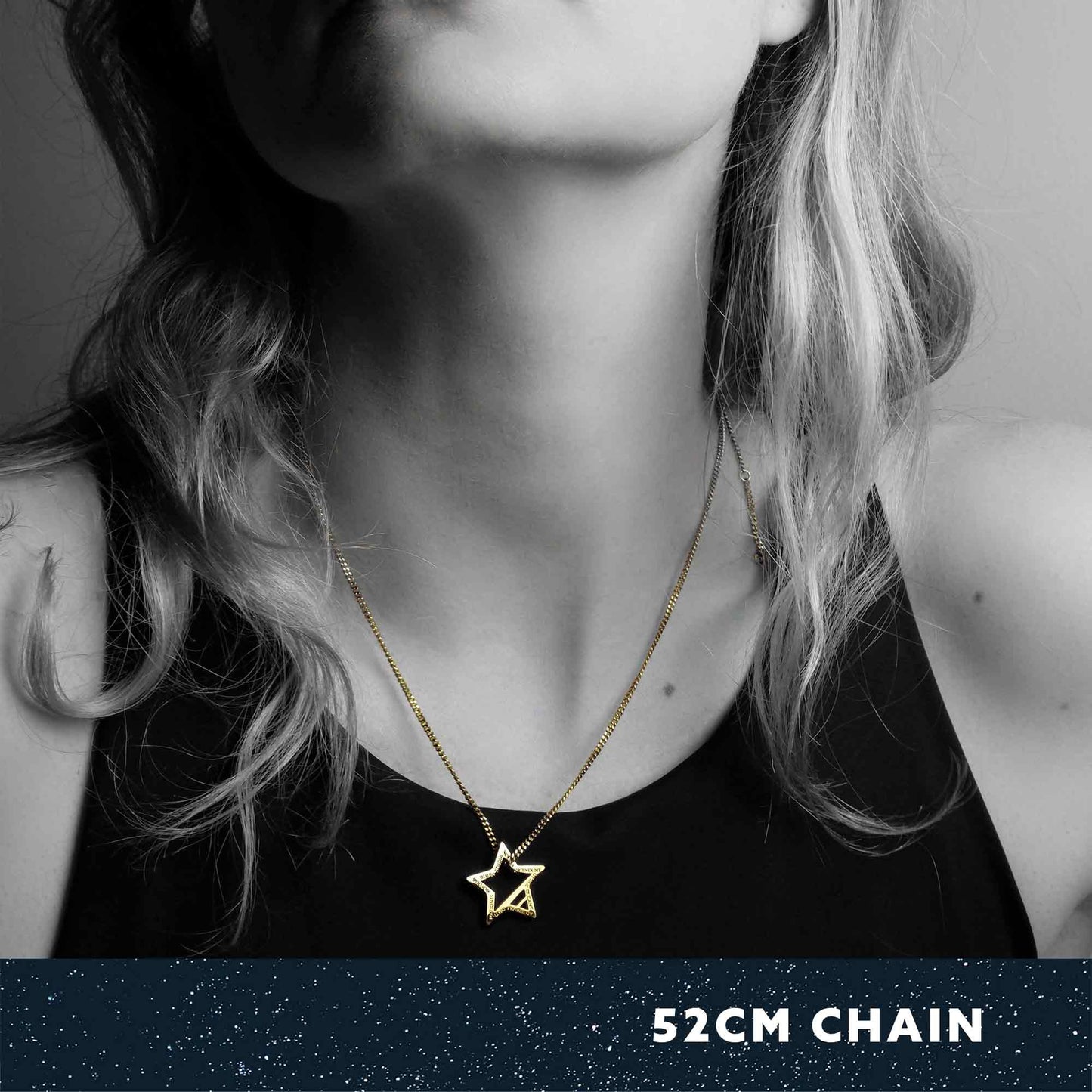STAR NECKLACE WITH CHAIN - GOLD