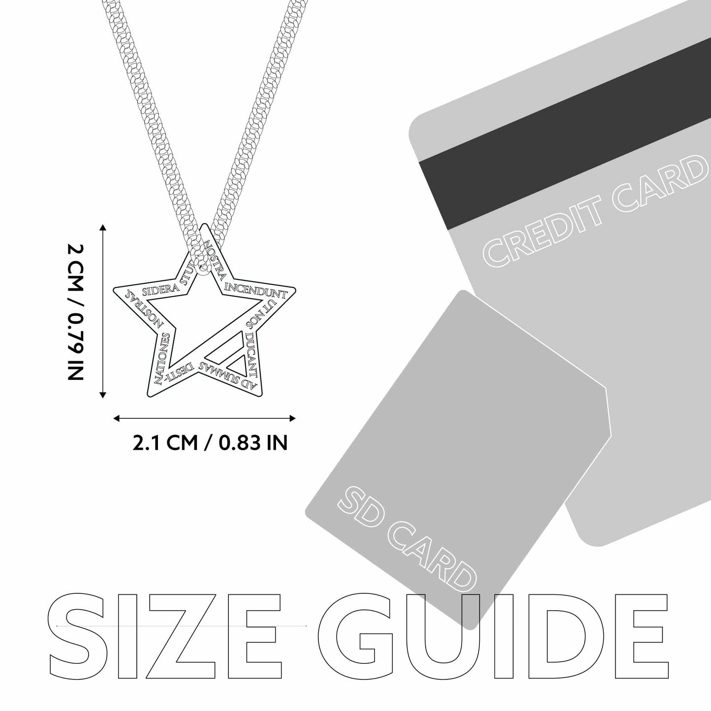 STAR NECKLACE WITH CHAIN - SILVER