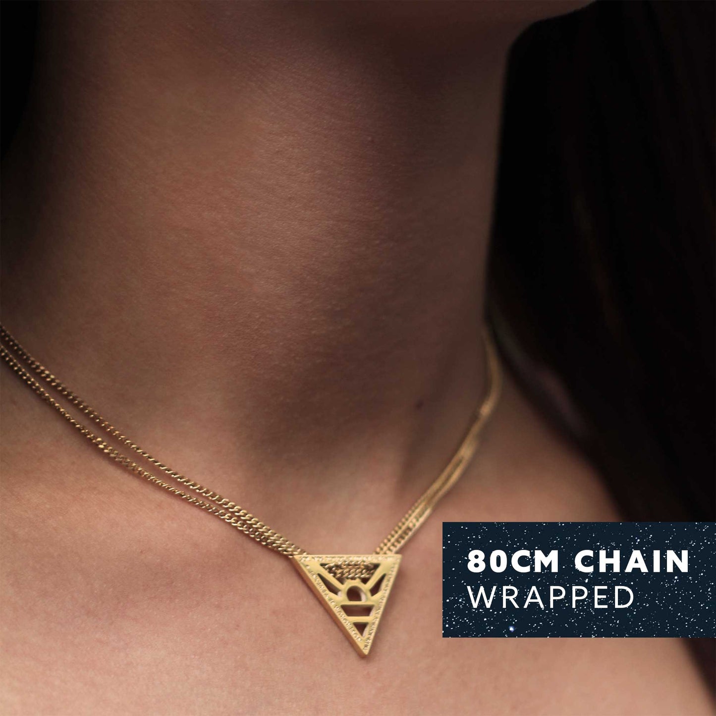 SUN NECKLACE WITH CHAIN - GOLD