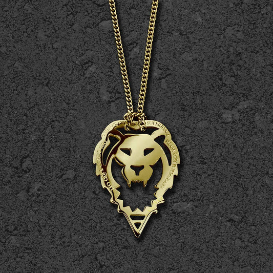 LION NECKLACE WITH CHAIN - GOLD