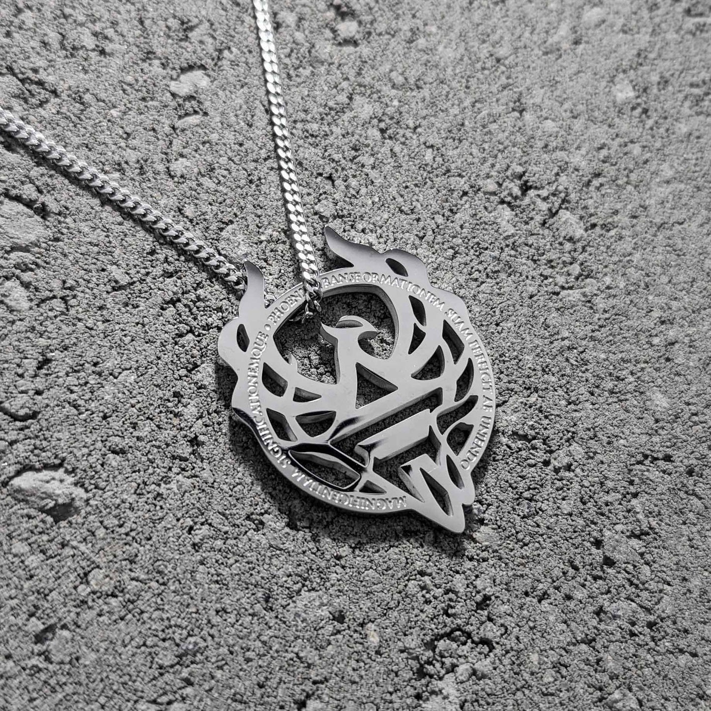 PHOENIX NECKLACE WITH CHAIN - SILVER