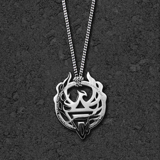 PHOENIX NECKLACE WITH CHAIN - SILVER