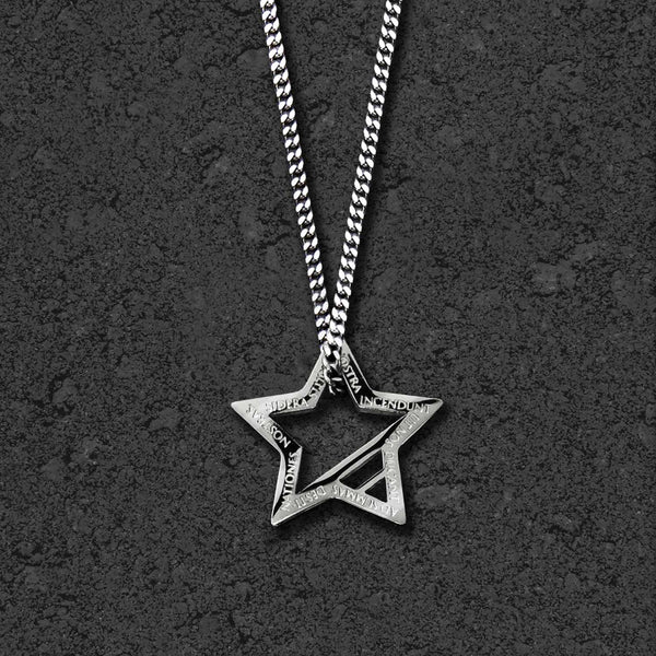 ●VVV● Star Pendant Bead Chain Surgical Necklace 23SSNK080S Star-Emblem-SS-